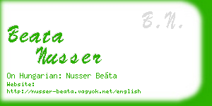 beata nusser business card